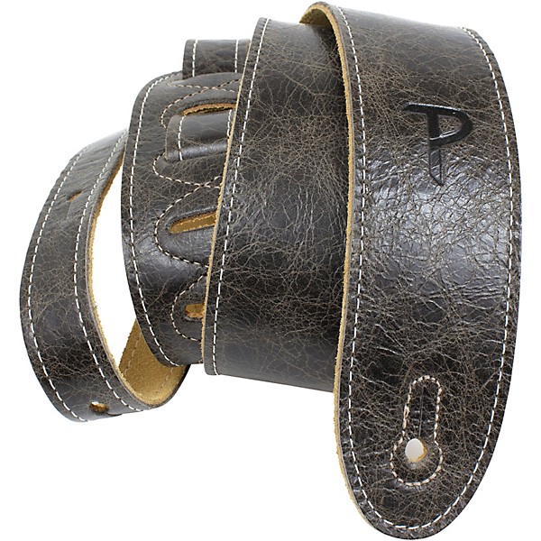 Perri's Italian Garment Leather Guitar Strap with Premium Suede Backing Vintage Brown 2" Width