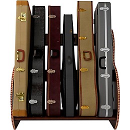 A&S Crafted Products Studio Deluxe Guitar Case Rack Walnut Finish Short Size (5-7 Cases)