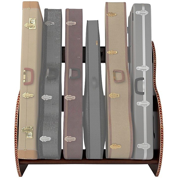 A&S Crafted Products Studio Deluxe Guitar Case Rack Walnut Finish Short