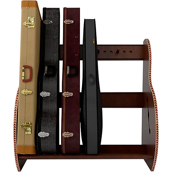 A&S Crafted Products Studio Deluxe Guitar Case Rack Walnut Finish Short Size (5-7 Cases)