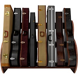 A&S Crafted Products Studio Deluxe Guitar Case Rack Walnut Finish Full Size (7-9 Cases)