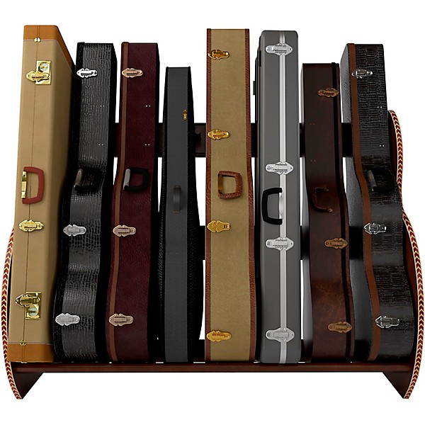 A&S Crafted Products Studio Deluxe Guitar Case Rack Walnut Finish Full Size (7-9 Cases)