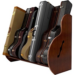 A&S Crafted Products Studio Deluxe Guitar Case Rack Walnut Finish Full Size (7-9 Cases)