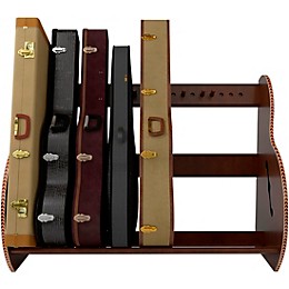 A&S Crafted Products Studio Deluxe Guitar Case Rack Walnut Finish Full Size (7-9 Cases)