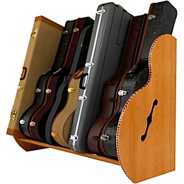 A&S Crafted Products Studio Deluxe Guitar Case Rack Red Oak Full Size (7-9 Cases)