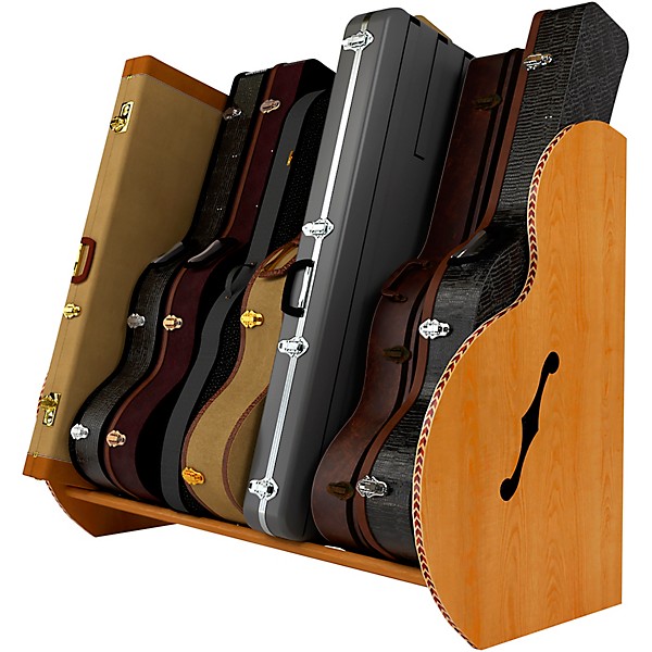 A&S Crafted Products Studio Deluxe Guitar Case Rack Red Oak Full Size (7-9 Cases)