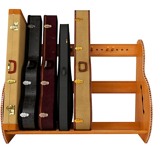 A&S Crafted Products Studio Deluxe Guitar Case Rack Red Oak Full Size (7-9 Cases)