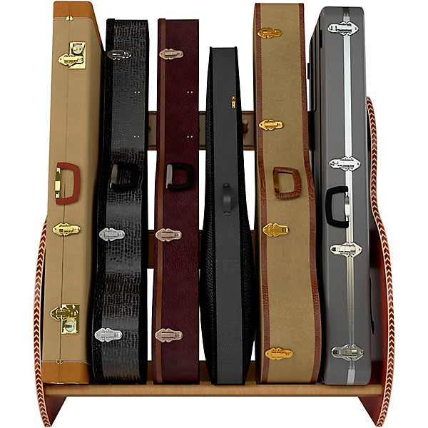 A&S Crafted Products Studio Deluxe Special-Edition Guitar Case Rack Mahogany Short Size (5-7 Cases)