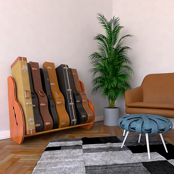 A&S Crafted Products Studio Deluxe Special-Edition Guitar Case Rack Mahogany Full Size (7-9 Cases)