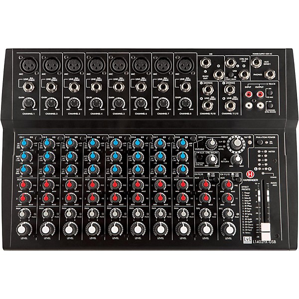 Open Box Harbinger L1402FX-USB 14 Channel mixer with Digital Effects and USB Level 1
