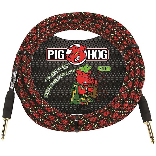 Pig Hog Instrument Cable 20 ft. Tartan Plaid