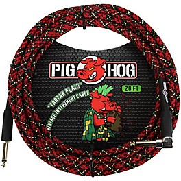 Pig Hog Right Angle Instrument Cable 20 ft. Daphne Blue Pig Hog Right Angle Instrument Cable 20 ft. Tartan Plaid