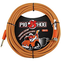 Pig Hog Right Angle Instrument Cable 20 ft. Orange Cream