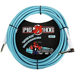 Pig Hog Right Angle Instrument Cable 20 ft. Daphne Blue Pig Hog Right Angle Instrument Cable 20 ft. Daphne Blue