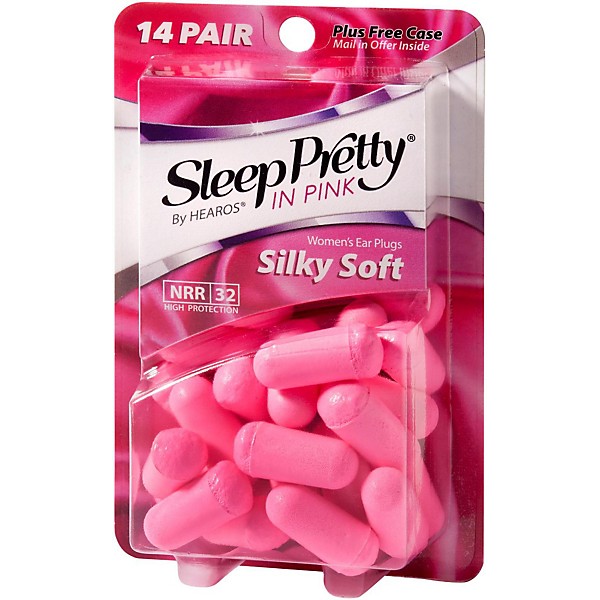 Hearos Sleep Pretty in Pink 14 Pair Ear Plugs + Free Case