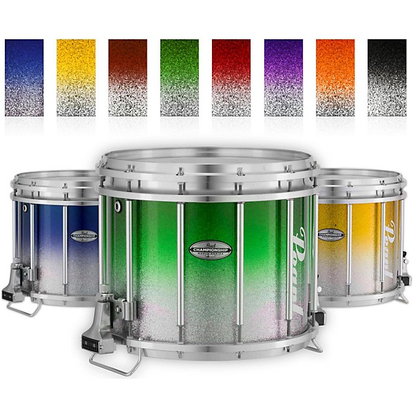 Pearl Championship Maple Varsity FFX Marching Snare Drum Fade Top Finish 13 x 11 in. Green Silver #971