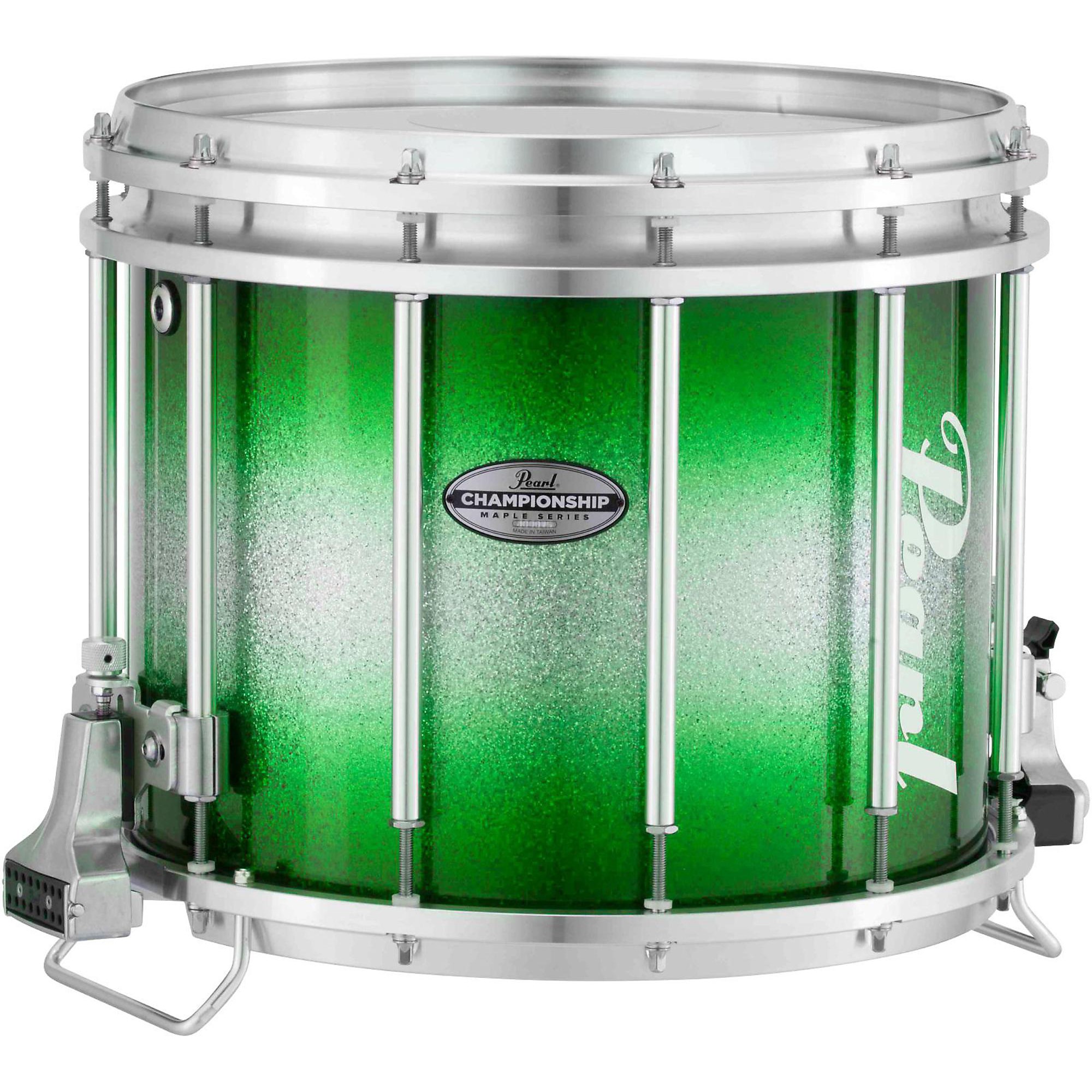 Pearl Championship Maple Varsity FFX Marching Snare Drum Burst Finish 13 x  11 in. Green Silver #969