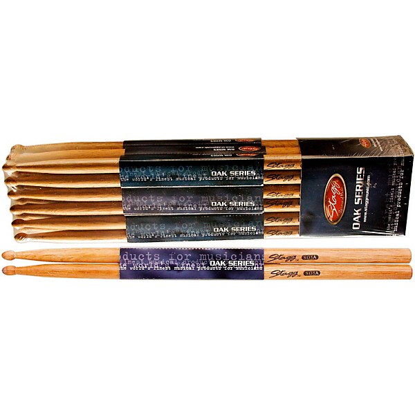 Stagg 12-Pair Oak Drum Sticks 5A