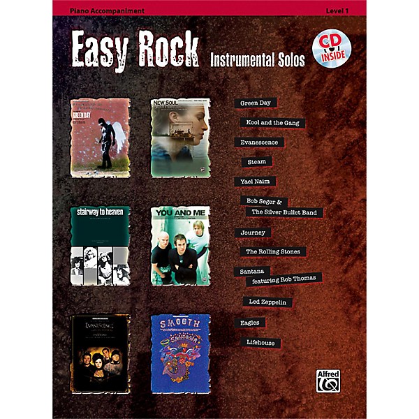 Alfred Easy Rock Instrumental Solos Level 1 Piano Acc. Book & CD