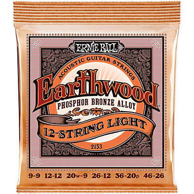 Ernie Ball 2153 Earthwood 12-String Phosphor Bronze Light Acoustic Guitar Strings for sale