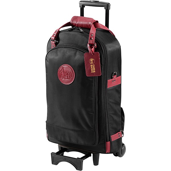 Gard Triple Trumpet Wheelie or 2 Trumpets + Piccolo Black Synthetic with Burgundy Leather Trim