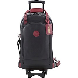 Gard Triple Trumpet Wheelie Black Leather with Burgundy Leather Trim