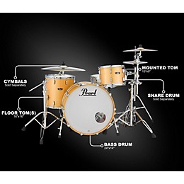 Pearl Vintage Hybrid Wood Fiberglass Series 3-Piece Shell Pack with 24 in. Bass Drum Antique Gold