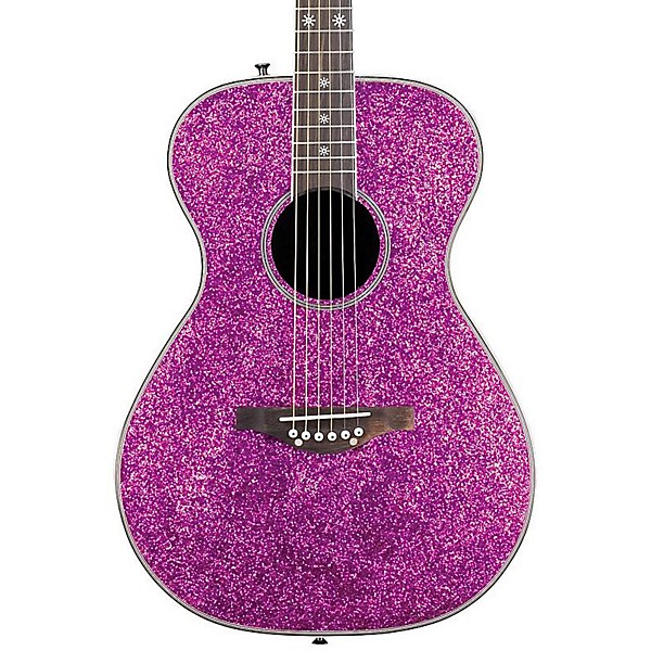 Daisy Rock Pixie Spruce Top Acoustic-Electric Guitar Pink Sparkle