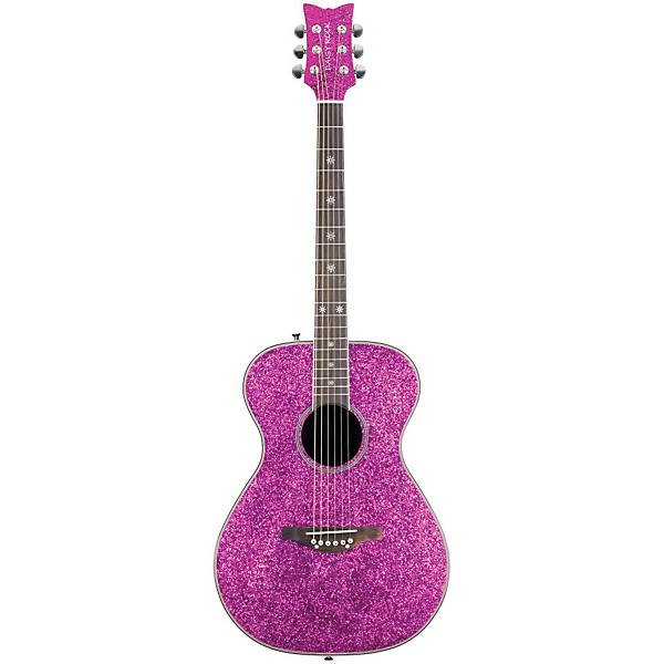 Daisy Rock Pixie Spruce Top Acoustic-Electric Guitar Pink Sparkle