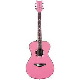 Daisy Rock Pixie Cupid Spruce Top Left-Handed Acoustic Guitar Powder Pink