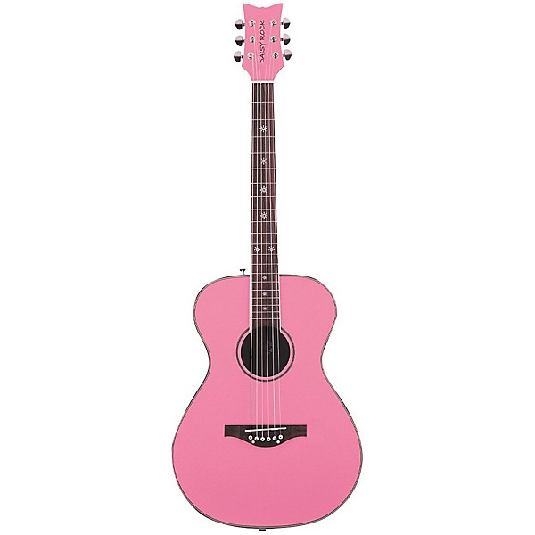 Daisy Rock Pixie Cupid Spruce Top Left-Handed Acoustic Guitar Powder Pink