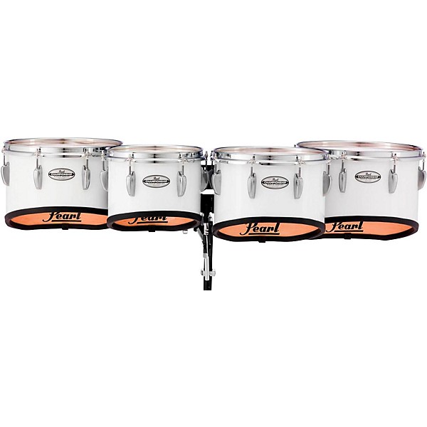 Pearl Championship Maple Marching Tenor Drums Quad Shallow Cut 10, 12, 13, 14 in. Pure White #33
