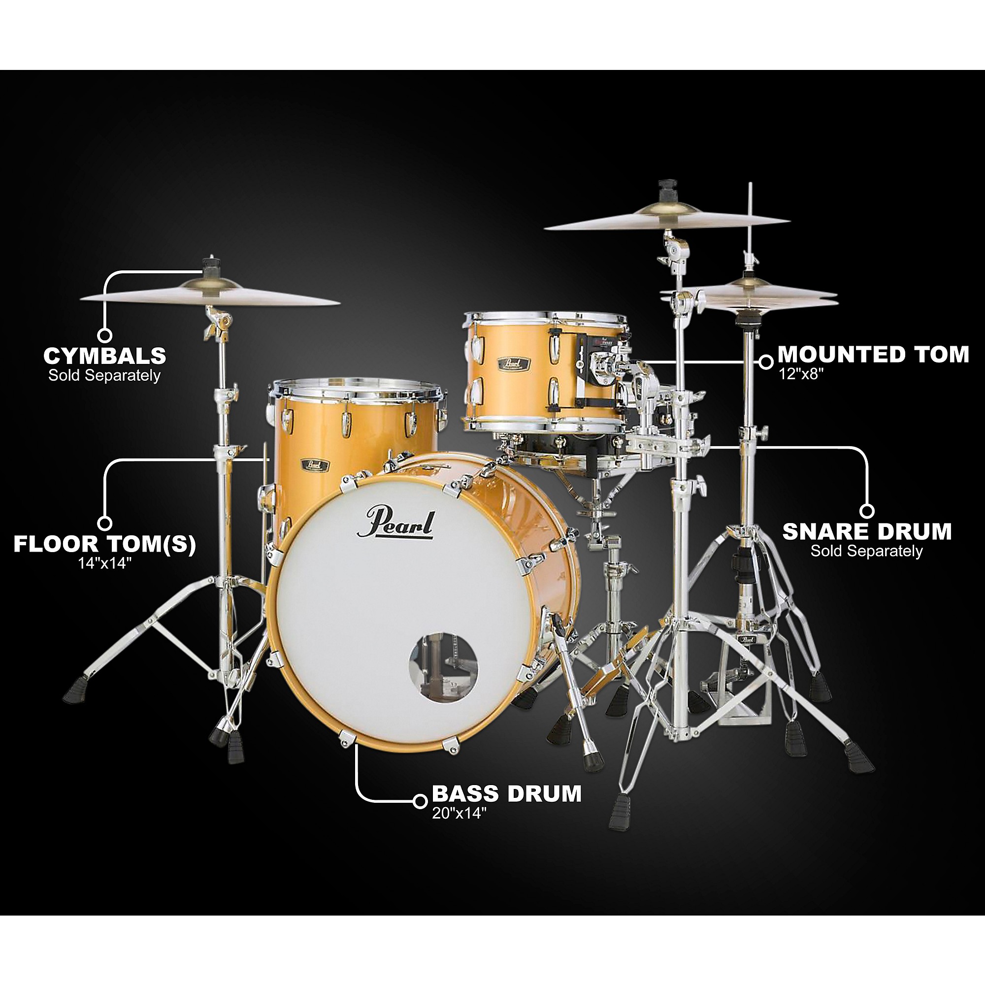 Vintage Hybrid Wood Fiberglass Series 3-Piece Shell Pack with 20