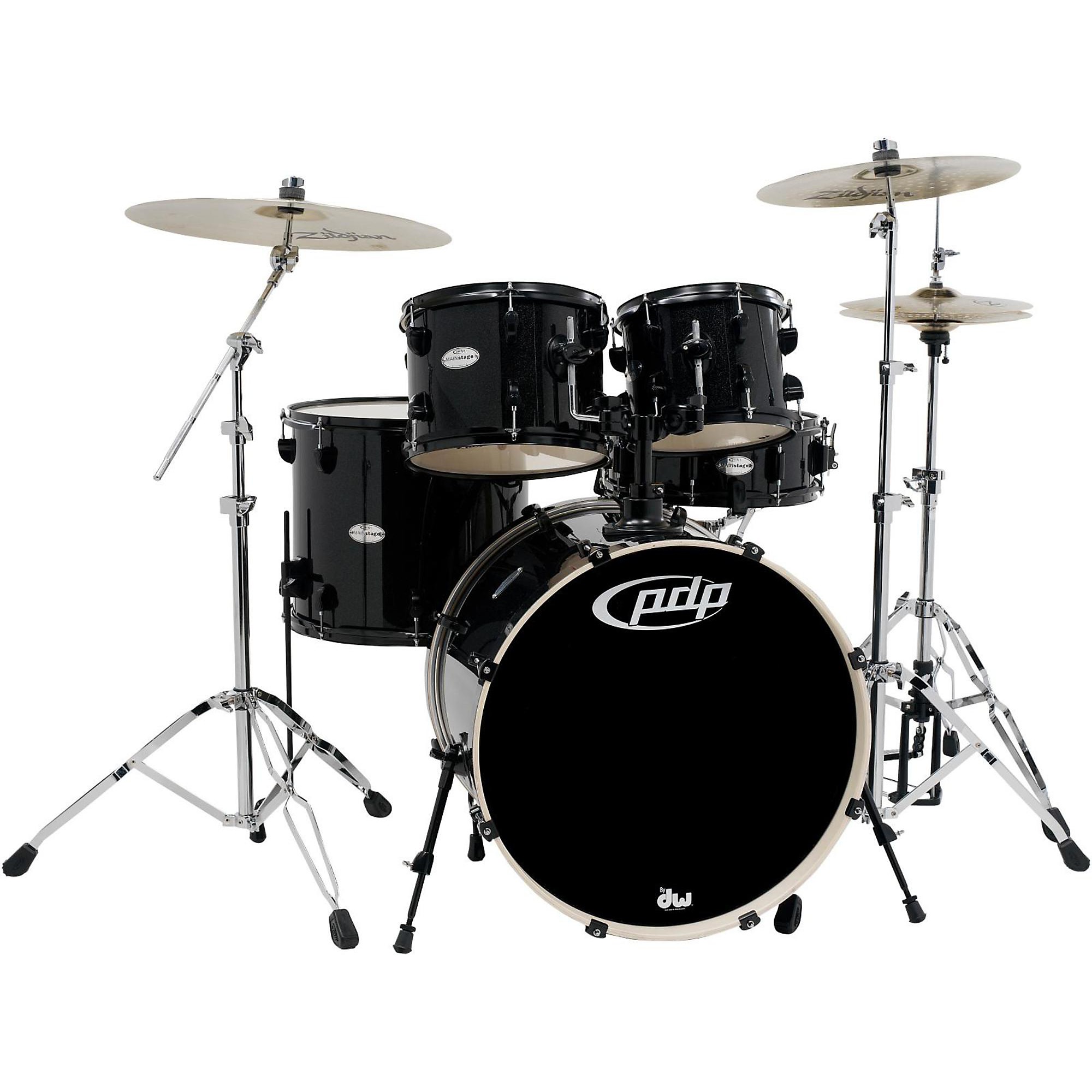 PDP by DW Mainstage 5-Piece Drum Set with Zildjian Cymbals Black
