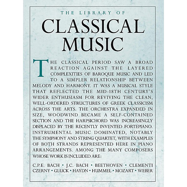 Music Sales Library Of Classical Music - Piano Solo