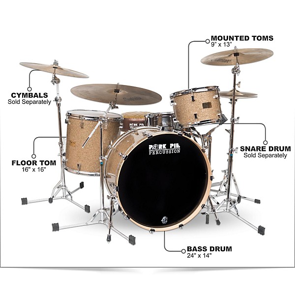 Pork Pie B20 4-Piece Shell Pack with 24 in. Bass Drum
