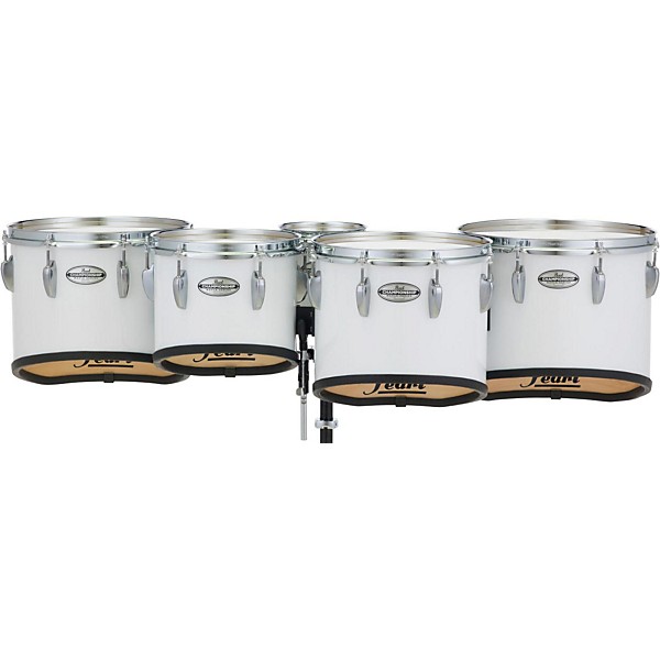 Pearl Championship Maple Marching Tenor Drums Quint Sonic Cut 6, 10, 12, 13, 14 in. Pure White #33