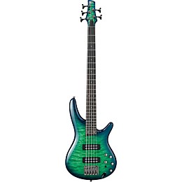 Ibanez SR405EQM Quilted Maple 5-String Electric Bass Guitar Surreal Blue Burst Gloss