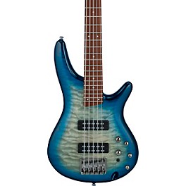 Ibanez SR405EQM Quilted Maple 5-... Ibanez SR405EQM Quilted Maple 5-String Electric Bass Guitar Stained Cosmic Blue Starburst