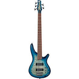 Ibanez SR405EQM Quilted Maple 5-String Electric Bass Guitar Stained Cosmic Blue Starburst