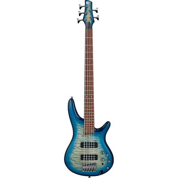 Ibanez SR405EQM Quilted Maple 5-String Electric Bass Guitar Stained Cosmic Blue Starburst