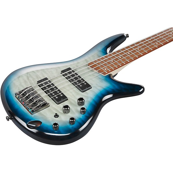 Ibanez SR405EQM Quilted Maple 5-String Electric Bass Guitar Stained Cosmic Blue Starburst