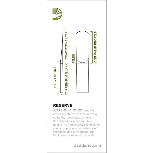 D'Addario Woodwinds Reserve Tenor Saxophone Reeds 5-Pack Strength 4