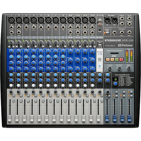 PreSonus StudioLive AR16 18-channel Hybrid Digital/Analog Performance Mixer