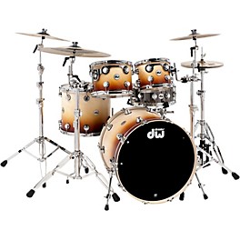 DW Collector's Series 4-Piece Satin Specialty Burnt Toast Fade Shell Pack With Chrome Hardware