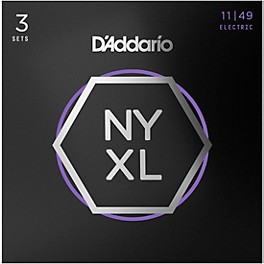 D'Addario NYXL1149 Medium 3-Pack Electric Guitar Strings