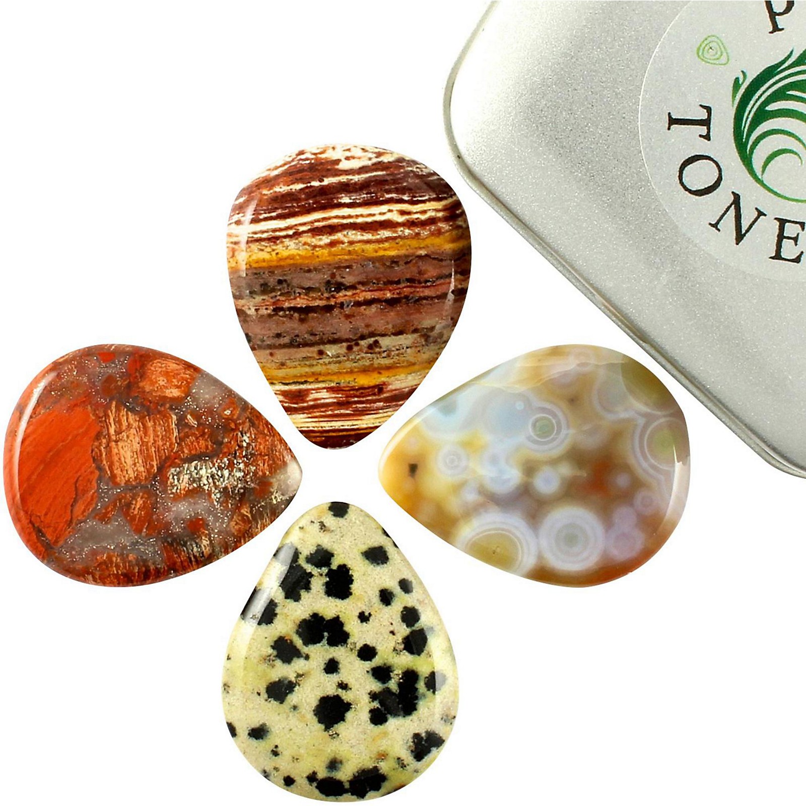 Timber Tones Prism Tones Mixed Tin of 4 Guitar Picks Guitar Center