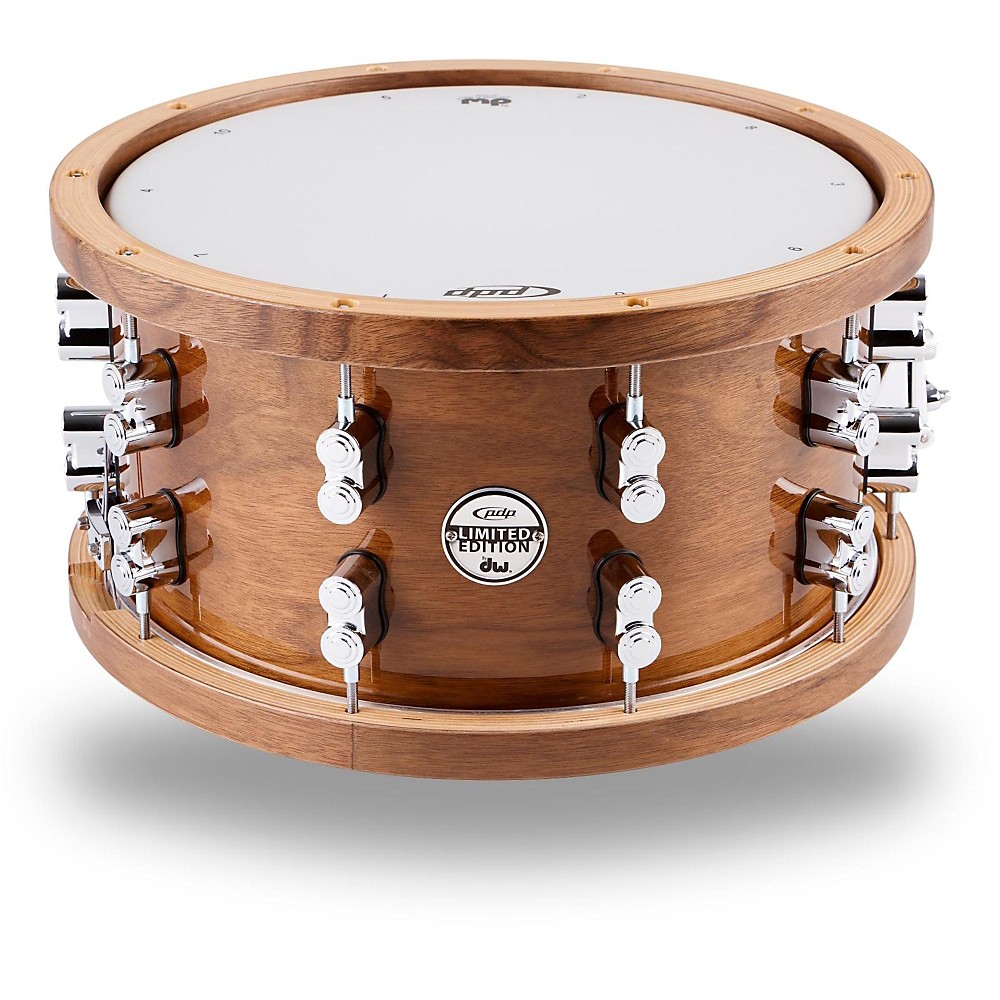 Pdp By Dw Limited-Edition Dark Stain Maple And Walnut Snare With Walnut Hoops And Chrome Hardware 14 X 7.5 In.