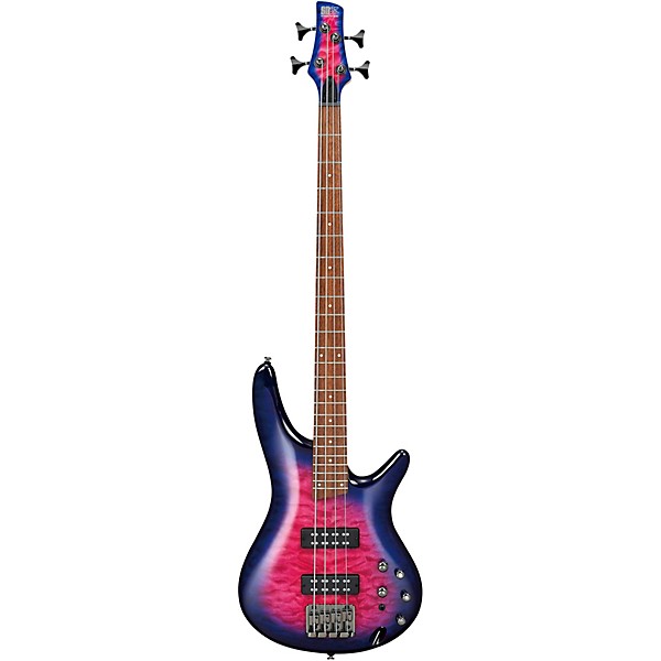 Ibanez SR400EQM Quilted Maple Electric Bass Violet Ocean Sunset