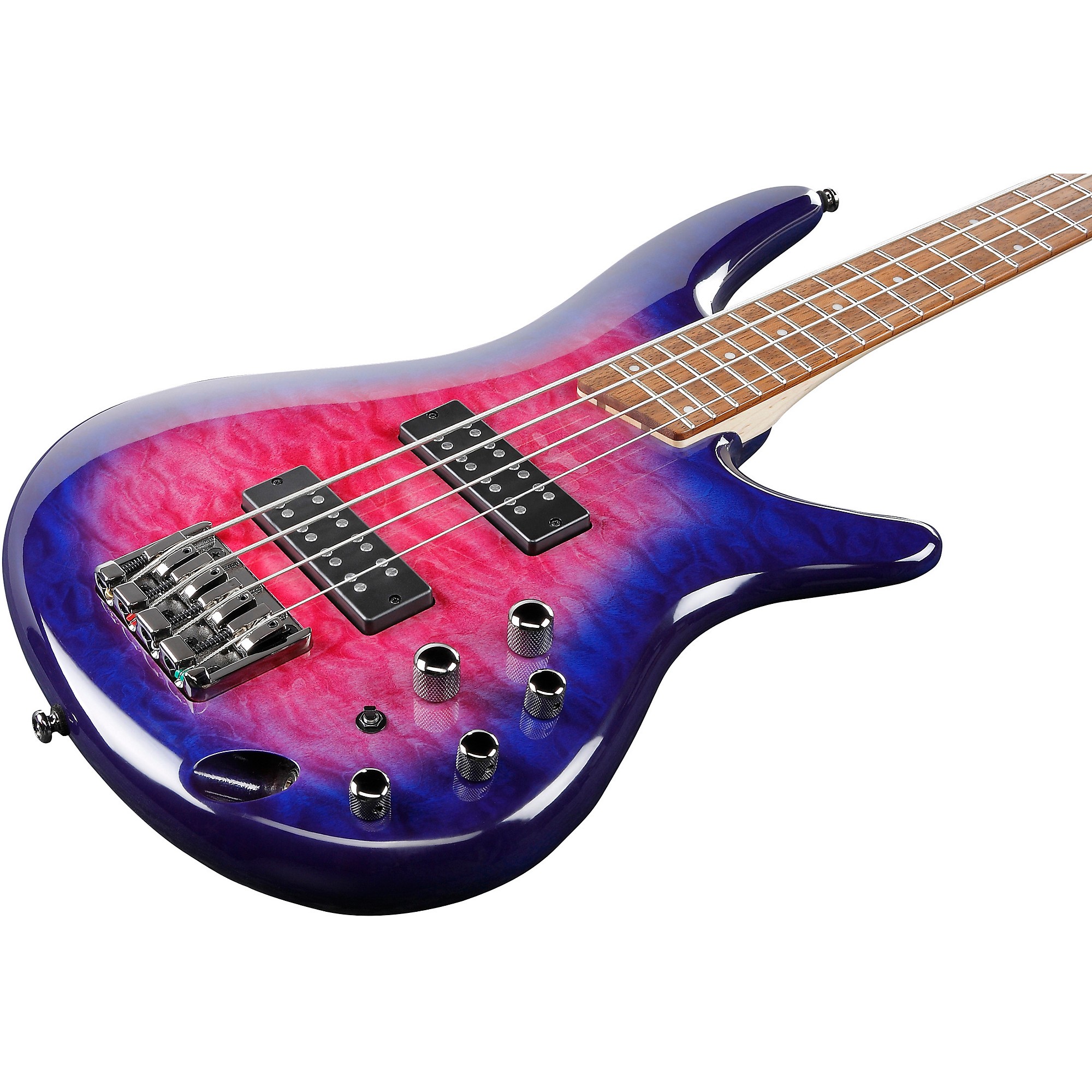 ibanez sr400eqm quilted maple electric bass violet ocean sunset burst